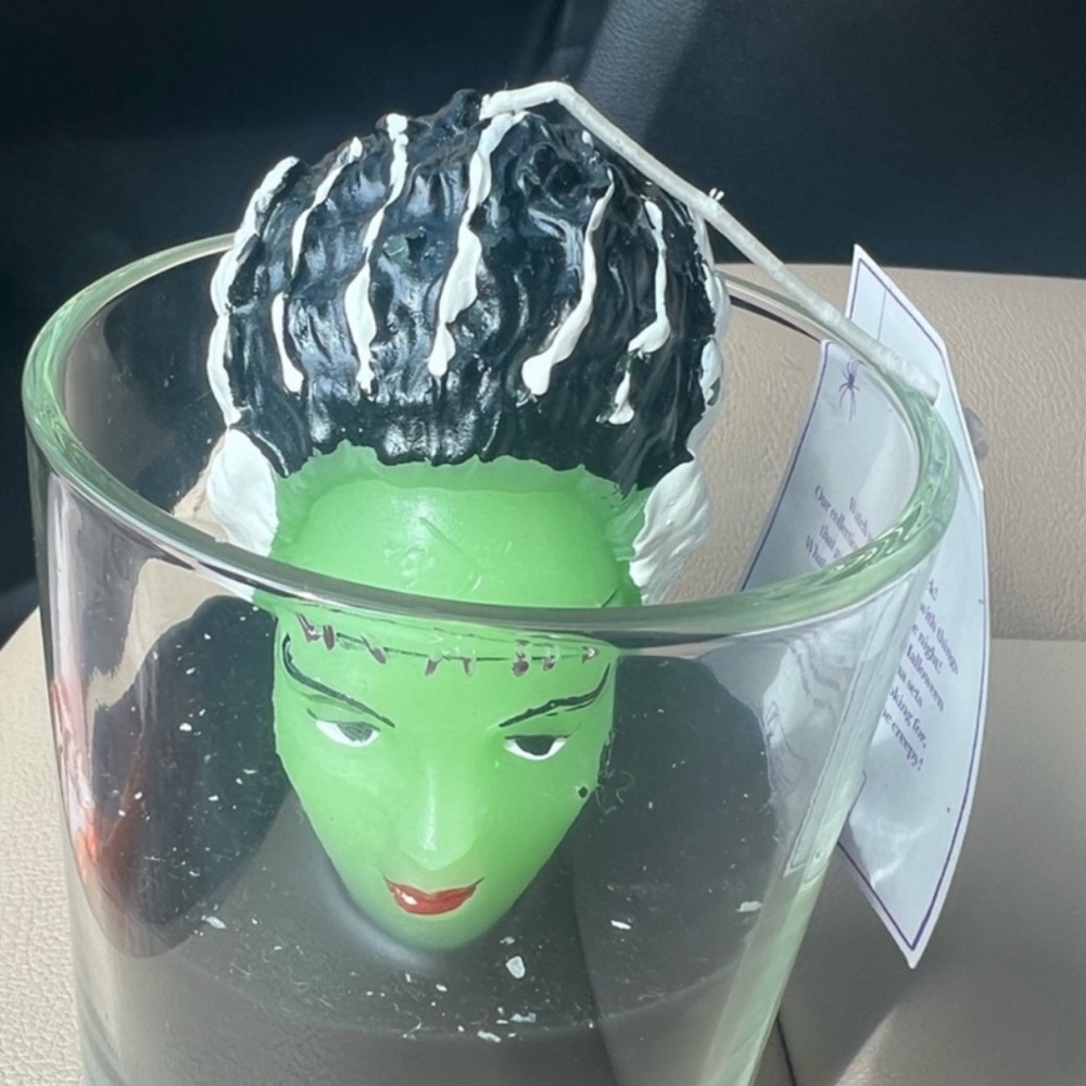 Martha Stewart Green and Black Halloween Candle